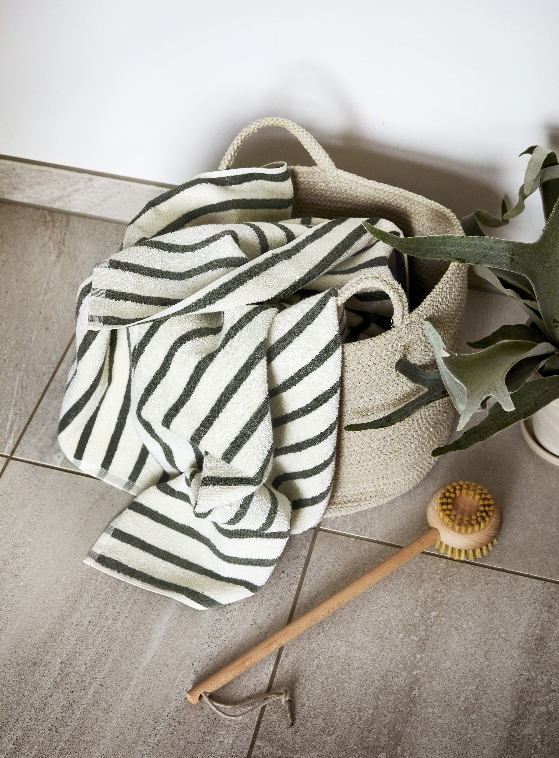 Everyday stripe nordisk grønn, 500 gsm